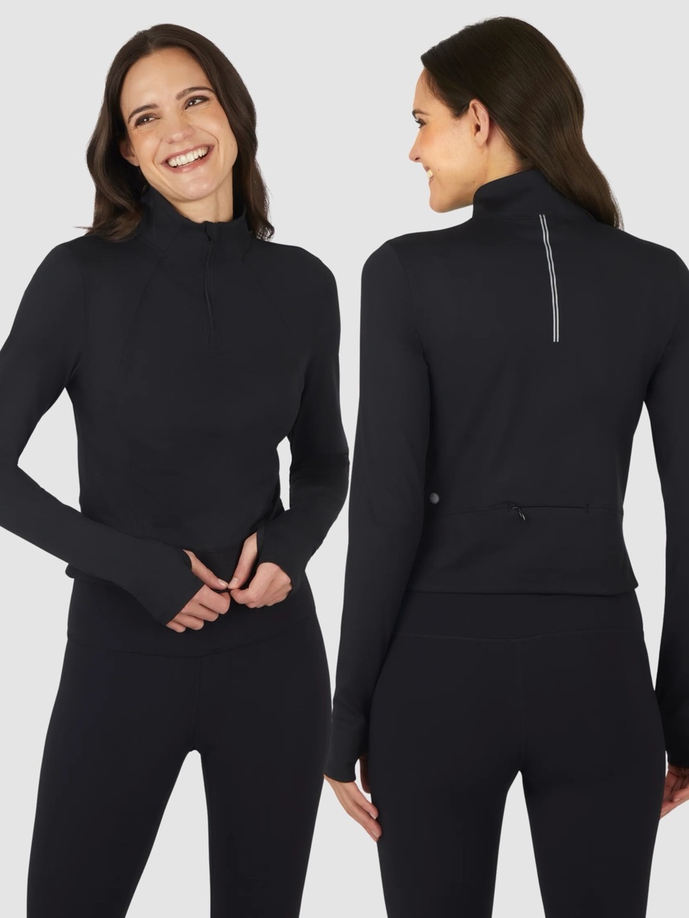 Yogalicious Lux Crosstrain Everyday Half Zip Black Activewear NWT Women's L